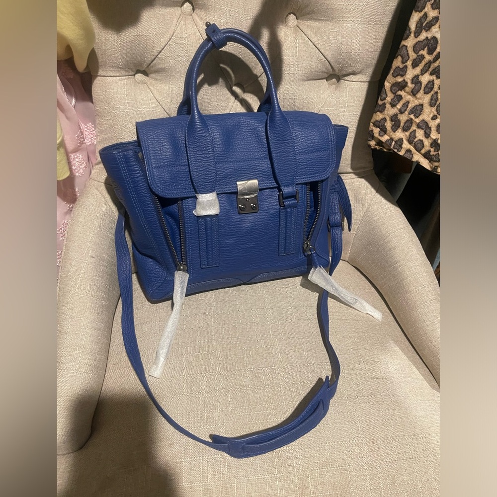 3.1 Phillip Lim medium pashli leather satchel in cobalt blue